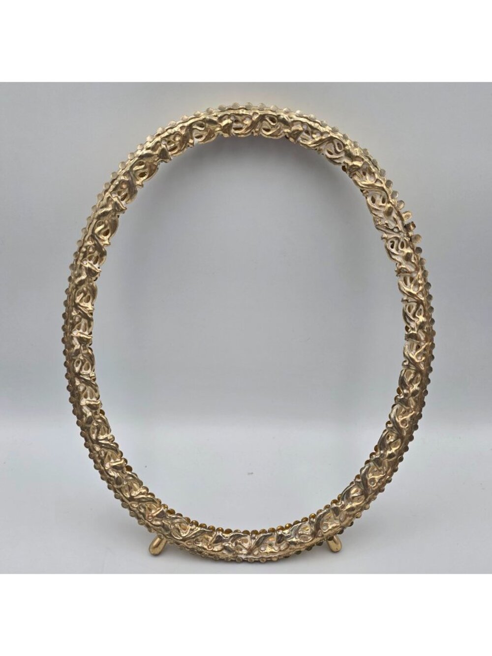Vintage Ornate Gold Oval Picture Frame With Floral Design 8" X 10" Metal